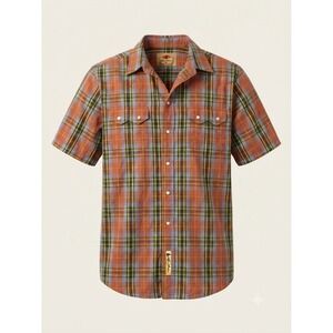 Larry Mahan Mens Pear Snap Short Sleeve M Western Ranch Rodeo Cowboy Summer
